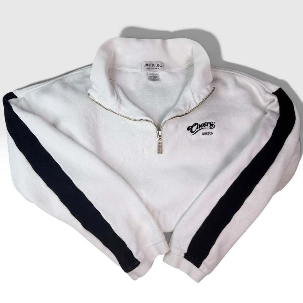 Vintage 2000s Boston Embroidered Antigua Quarter Zip Sweatshirt Women’s L
